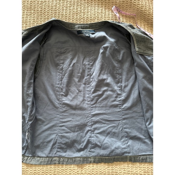 Tommy Bahama Denim Chambray Seamed Jacket Medium Women Zipper - Picture 6 of 6